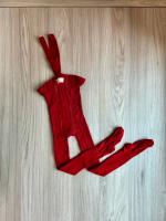 紅色包腳吊帶褲