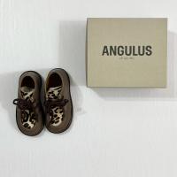 ANGULUS綁帶動物紋短靴靴Mid-cut Apron toe shoe with pony details