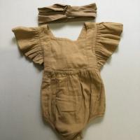 荷葉邊連身衣/棕色髮帶