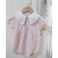 粉紅刺繡包屁衣