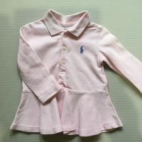 淡粉荷葉邊小領子上衣