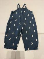 經典月亮 刷毛吊帶褲