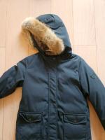 Bonpoint 藍綠色連帽冬季外套（8A）