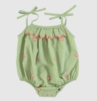清新小花刺繡包屁衣 Pipa Romper- Pistachio