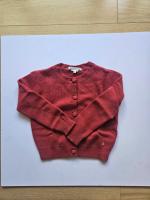  Bonpoint 經典櫻桃 Cashmere刺繡針織外套｜6A｜溫暖莓果紅