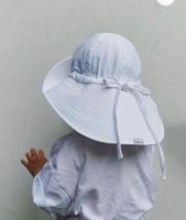 FINI. 棉質蝴蝶結防曬遮陽帽 （白色）