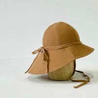 FINI.THELABEL 棉質蝴蝶結防曬遮陽帽（卡色）