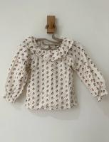 有機棉麻小圓花上衣