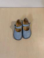 真皮花邊縷空娃娃鞋- 奶油藍