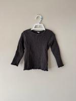 木耳捲邊羅紋上衣（炭黑）