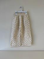 棉紗小花寬褲（白）