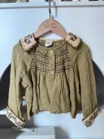 綠色刺繡短上衣