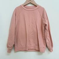 100% 有機棉大學棉T/ 霧粉 