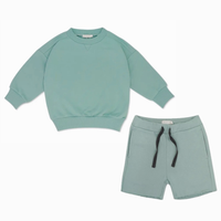  刷毛有機棉衛衣套裝 - Sea Foam