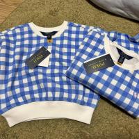 格紋內刷毛大學T