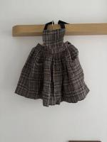 咖灰格紋吊帶裙3Y