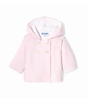 嬰兒帶內襯柔粉大衣連帽外套