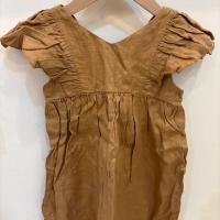 亞麻v領飄逸洋裝