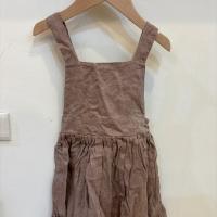 亞麻荷葉邊裙擺洋裝rose smoke 