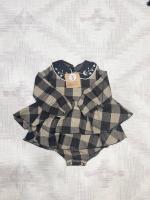 長袖格紋包屁衣