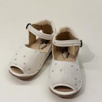 手工T字星星魚口亞麻涼鞋