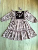 紫色印花洋裝附同花色髮夾