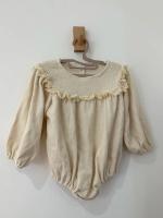 米白長袖包屁衣