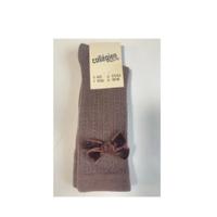 棕色羊毛蝴蝶結蕾絲襪