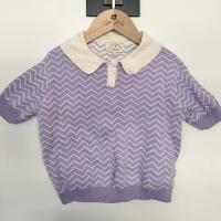 薰衣草棉針織襯衫上衣