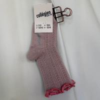 木耳邊羊毛襪-Vieux Rose