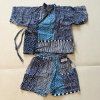 伊勢木棉童裝甚平/點線青和