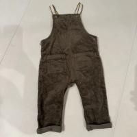 絨面吊帶褲-點茶(墨綠）