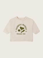 綠色小花無刷毛棉T