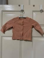 蜜桃色刷毛開襟外套