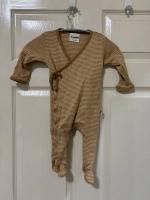 土黃色條紋羊毛針織連身衣