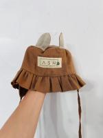 Cocoa可可色熊🐻耳荷葉邊帽