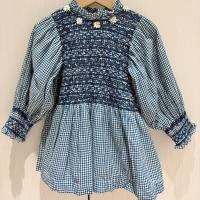 Handsmock Blouse in Blue Vichy Check