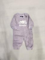 海狸LOGO長袖丁香紫內刷毛連身褲