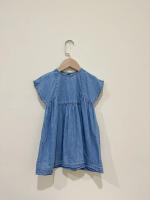 單寧後排釦短袖洋裝