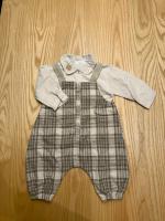 咖啡格紋毛料吊帶套裝