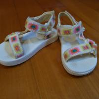 彩色小花涼鞋