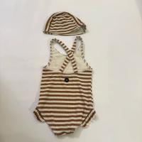 Sienna 條紋肩帶泳裝（含帽