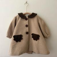 燈籠袖拚色大衣外套