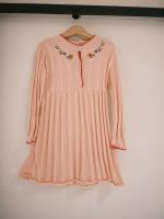 Bella Dress-粉色花朵刺繡針織洋裝