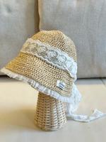 蕾絲圓頂編織草帽