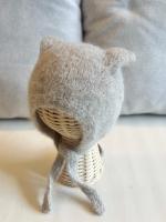 beige kitty 經典貓咪針織造型帽(米色小貓)