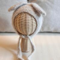 Lapin hat sand 兔子針織造型帽(沙色)