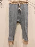 淺灰撞色羅紋綁帶長褲