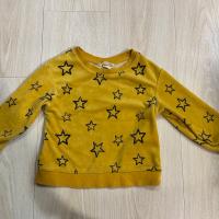 3/4T 黃色星星絨毛長袖上衣