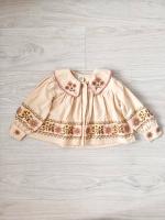 CARLOTTA EMBROIDERED BLOUSE - CASHEW